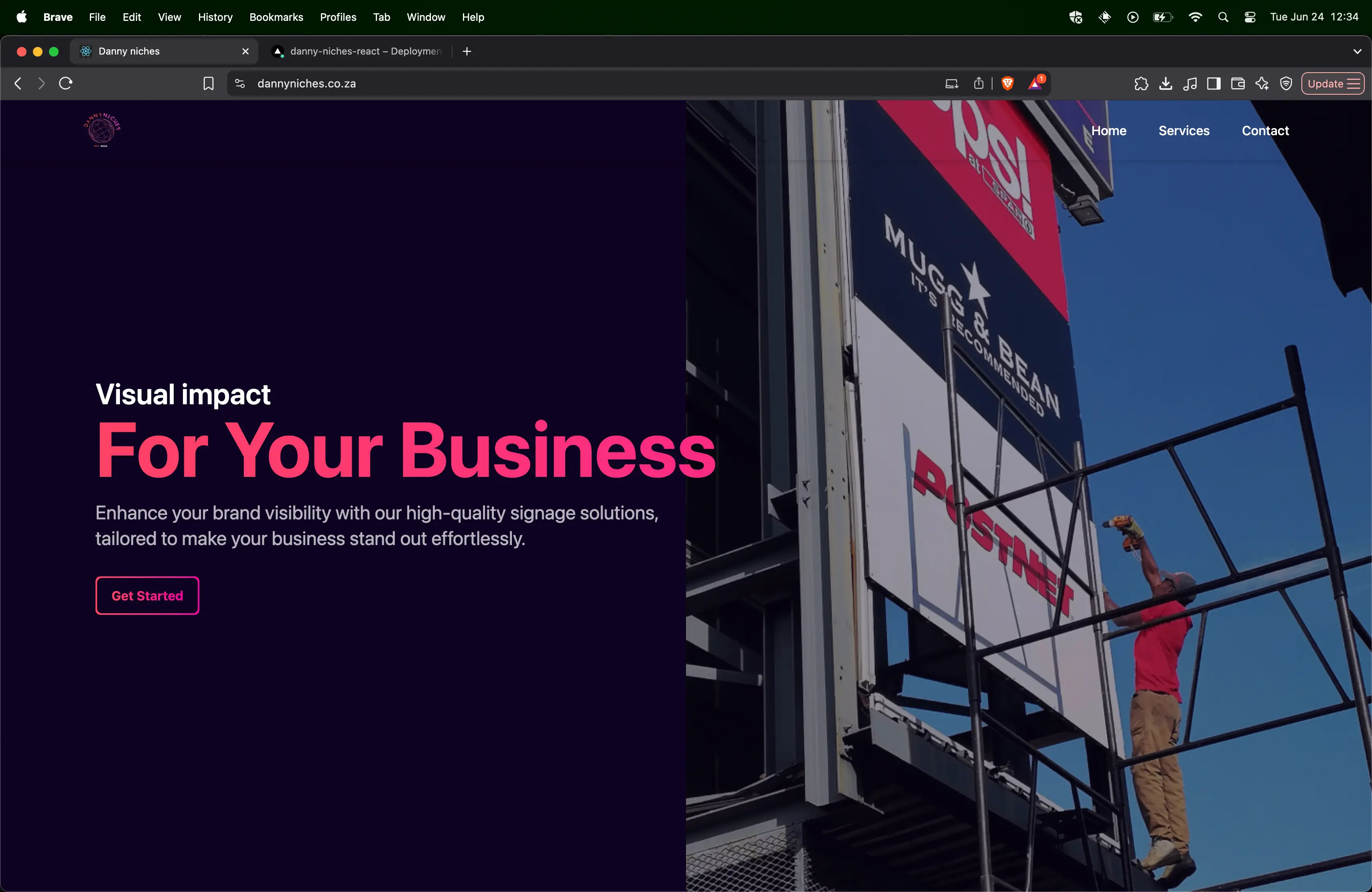 Screenshot of Danny Niches project