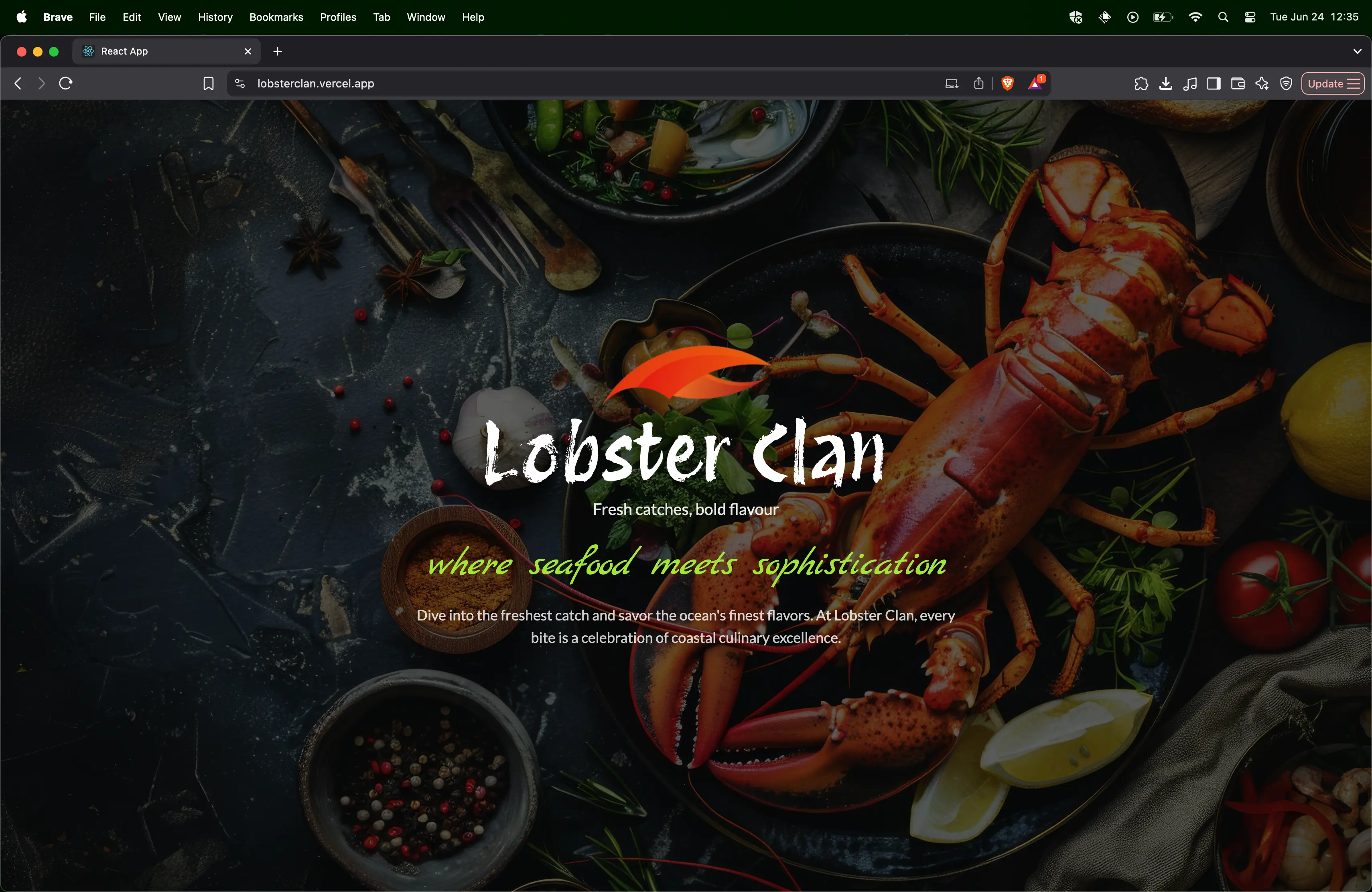 Screenshot of Lobster Clan project